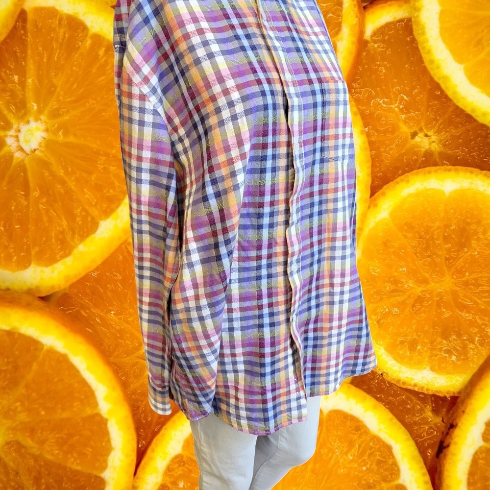 Southern Pines Plaid Button Down Shirt Multi Color Long Sleeve Collared